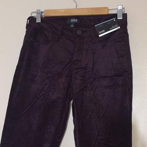 NWT A.N.A Corduroy Purple Velveteen Mid-Rise Jegging Size 4 - Picture 2 of 11